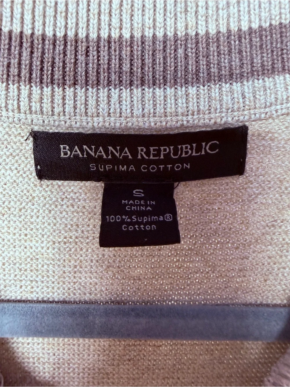 Banana Republic Supima Cotton Button Up Shawl Collar Cardigan Sweater in Stone